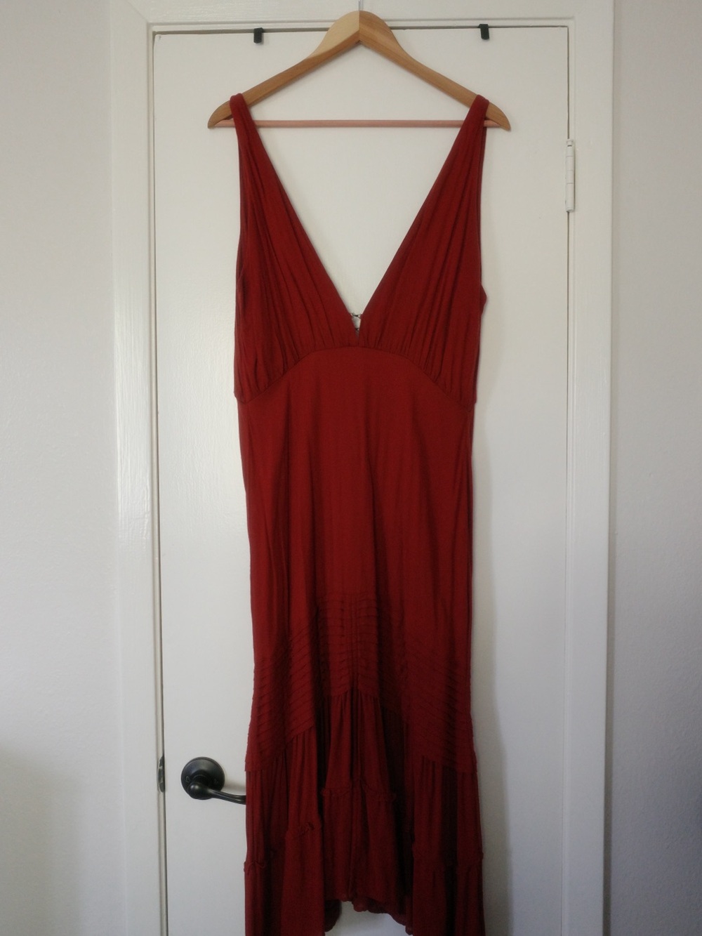Aura the Label Sleeveless Deep V Red Women's Dress